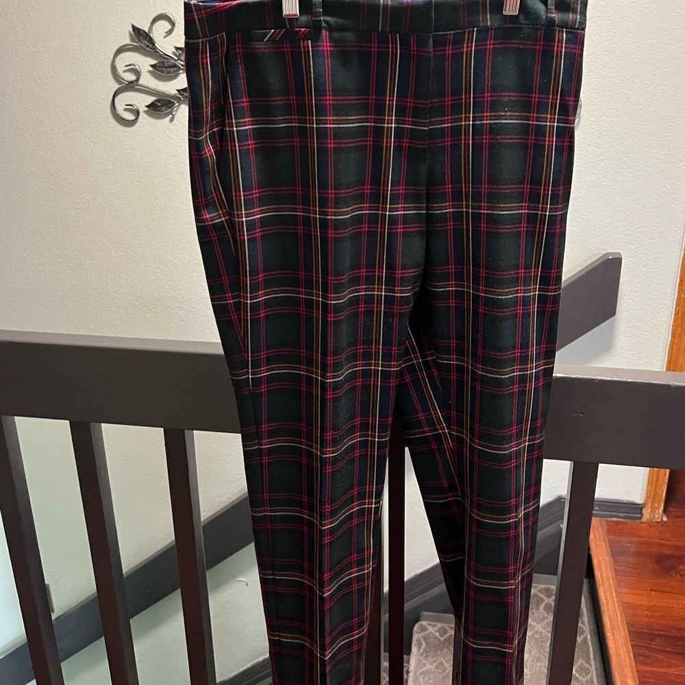 Tommy Hilfiger Red and Black Plaid Dress Pants Size 10 #DP317